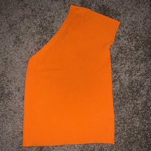 Nine West Bright Orange One Shoulder Top